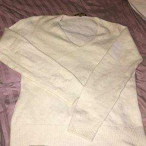 Loro Piana VNeck Baby Cashmere sweater in Cream